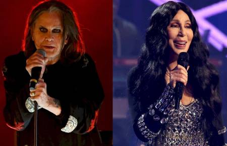 Ozzy Osbourne y Cher en imágenes de archivo.