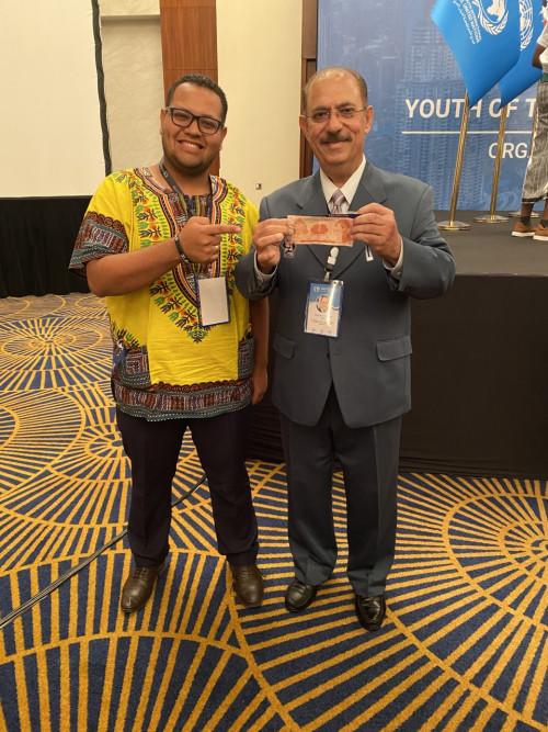 Fernando Paz junto al secretario general y Malik Nadeem Abid, embajador de las Naciones Unidas en la Comisión de Derechos Humanos.