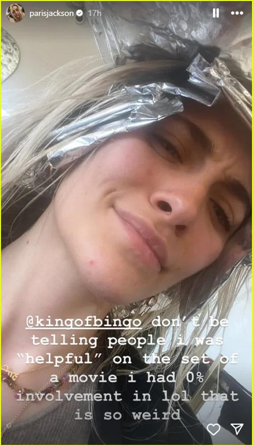 No le digas a la gente que yo ayudé en el set de la película, estuve cero por ciento involucrada, eso es muy raro, fue el mensaje que le escribió París Jackson a Coleman Domingo en sus historias de Instagram.