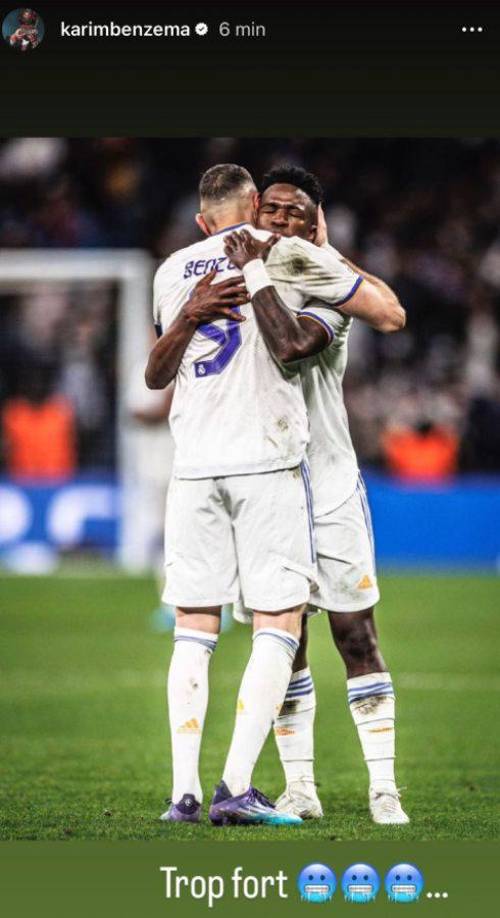 El francés Benzema le dejó palabras de aliento a Vinicius. 