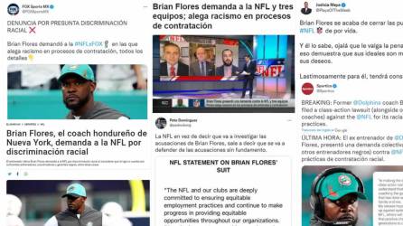 Los medios internacional destacan la noticia del escándalo que Brian Flores sacó a la luz en el fútbol americano. El entrenador de origen hondureño demandó a la NFL y a los otros equipos de la liga por prácticas racistas. También denunció amaño de partidos.