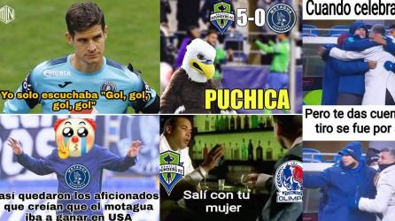 Los memes que dejó la dura goleada y eliminación que sufrió el Motagua (5-0) a manos del Seattle Sounders en la Liga de Campeones de la Concacaf. Diego Vázquez y Jonathan Rougier son víctimas de las burlas.