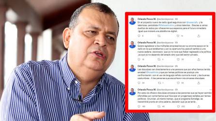 Orlando Ponce Morazán pidió disculpas en su cuenta de Twitter por la pelea que protagonizó con compañeros en programa radial, el cual fue cancelado tras lo sucedido.