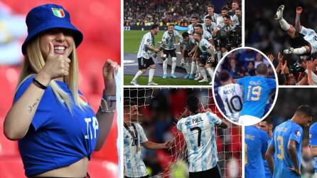 Las imágenes de la histórica Finalissima que le ganó Argentina por goleada (0-3) a Italia en Wembley para conquistar el trofeo internacional que enfrentó al campeón de Sudamérica y al monarca de Europa.