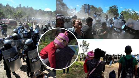 Un nutrido contingente policial avanzó esta mañana en la comunidad lenca de Tierras del Padre, en la salida al sur de Tegucigalpa, con el objetivo de desalojarlos después de recibir una orden judicial.