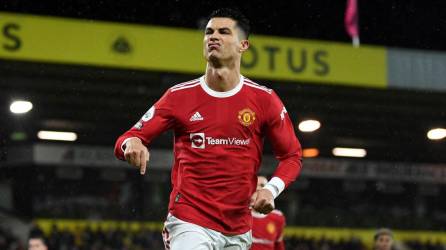Cristiano Ronaldo celebrando su gol que dio el triunfo al Manchester United ante el Norwich.