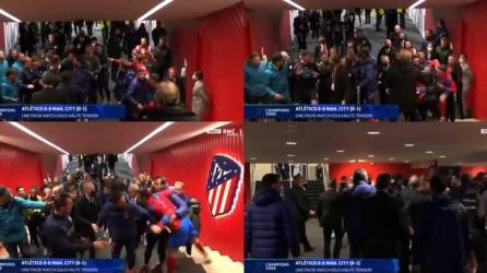 Jugadores del Atlético de Madrid y del Manchester City se enfrentaron en el túnel de vestuarios del Wanda Metropolitano.
