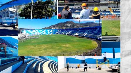 Los trabajos de pintado y remodelación del estadio continúan.