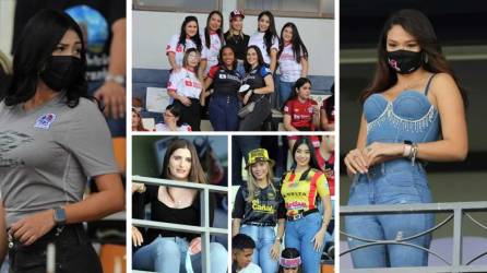Ellas fueron las chicas que robaron miradas con su belleza en el estadio Nacional durante la ida de la final del Torneo Apertura 2021 entre Olimpia y Real España.