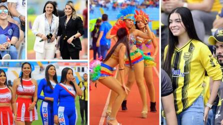 Las bellas chicas que adornaron el partido de vuelta de la final del Torneo Clausura 2022 entre Real España y Motagua en el estadio Olímpico.