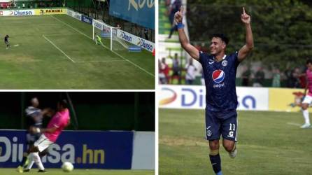 Ángel Tejeda marcó de penal el primer gol del Motagua frente al Marathón en el Yankel en el partido de la jornada 13 del Torneo Apertura 2022.