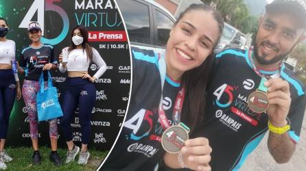 Cientos de hondureños amantes del deporte participaron este sábado en la 45 Maratón virtual de Diario LA PRENSA.