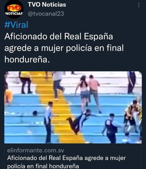 Lo ocurrido lamentablemente deja mal a Honduras ya que ha trascendido a nivel internacionales. Diferentes medios han informado la penosa acción que tuvo el individuo con la mujer policía.