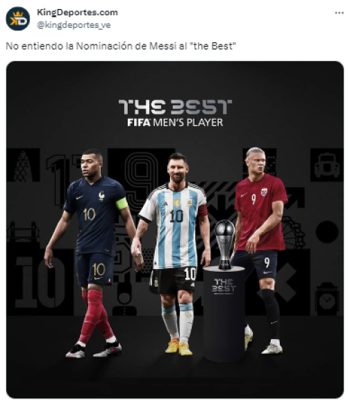 Otros expresaron: “No entiendo la nominación de Messi en The Best”. 