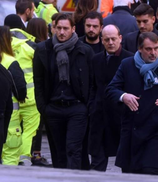 Francesco Totti fue uno de los asistente al funeral de Astori.