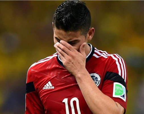 James Rodríguez, bañado en lágrimas, se quejó del árbitro