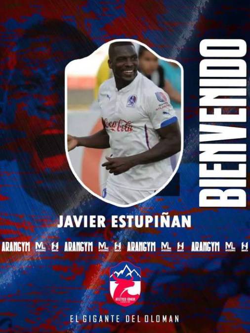 Javier Estupiñán: El delantero colombiano de 38 años, vuelve a Honduras una vez más y ahora para ser compañero de Rambo de León en el Atlético Júnior de la Liga de Ascenso.