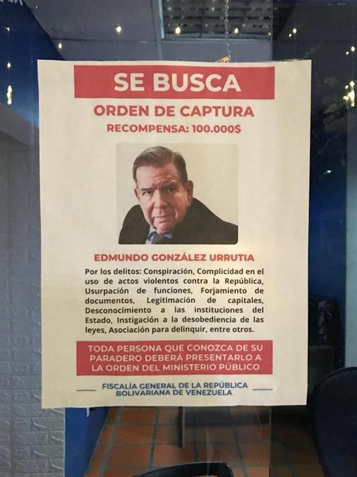 El Gobierno de Maduro ofrece una recompensa de 100,000 dólares por información sobre el paradero de González.