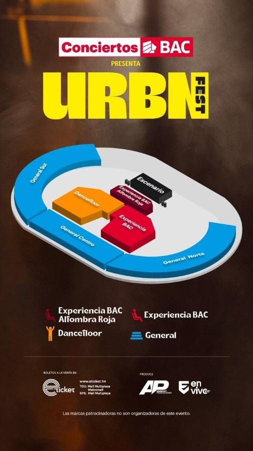 Así estarán distribuidas las localidades del concierto que se llevará a cabo el próximo 1 de marzo.