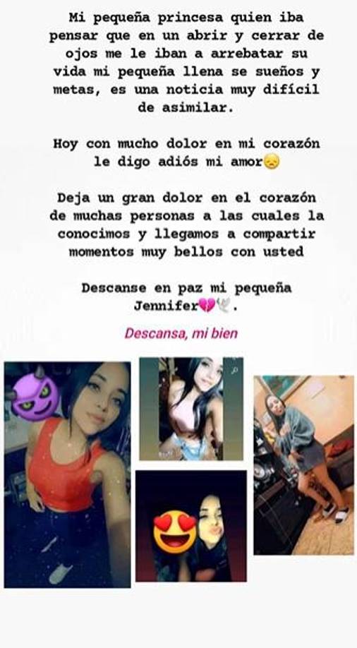 Jennifer era muy popular en el instituto Jesús Aguilar Paz y este fue uno de los escritos que le dedicaron sus amigos.