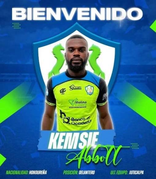 El delantero hondureño Kemsie Abbott se ha convertido en nuevo fichaje de los Potros del Olancho. Jugó la temporada pasada con el Juticalpa de la Liga de Ascenso.