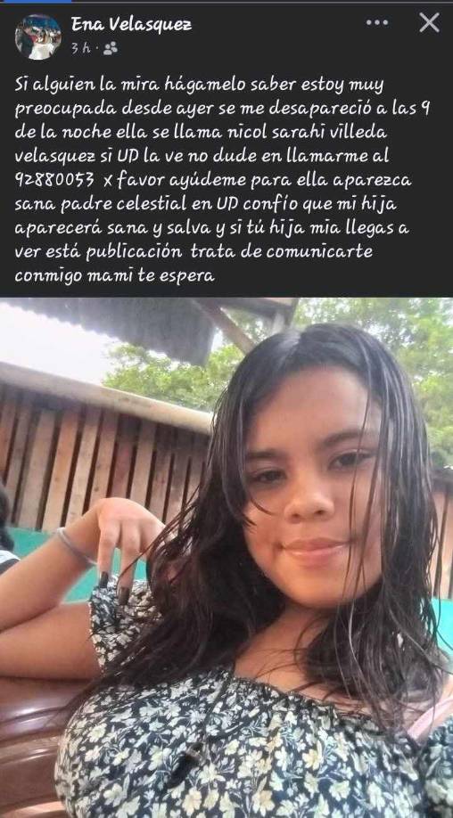 Cuerpo de Nicol fue hallado a metros de donde la raptaron en La Lima