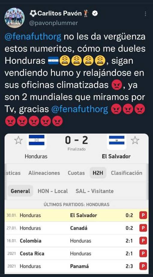 Carlos Pavón: El exgoleador hondureño se desahogó en sus redes sociales y lanzó fuertes críticas para los directivos de la Fenafuth.