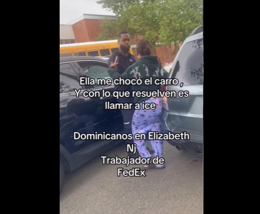 Dominicano tras chocar con hondureña: Voy a llamar a ICE para que te lleve a tu país