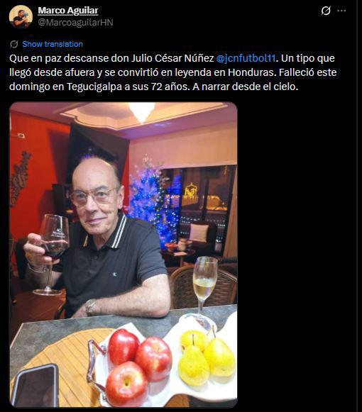 Dolorosos mensajes: Consternación en Honduras por muerte de Julio César Núñez