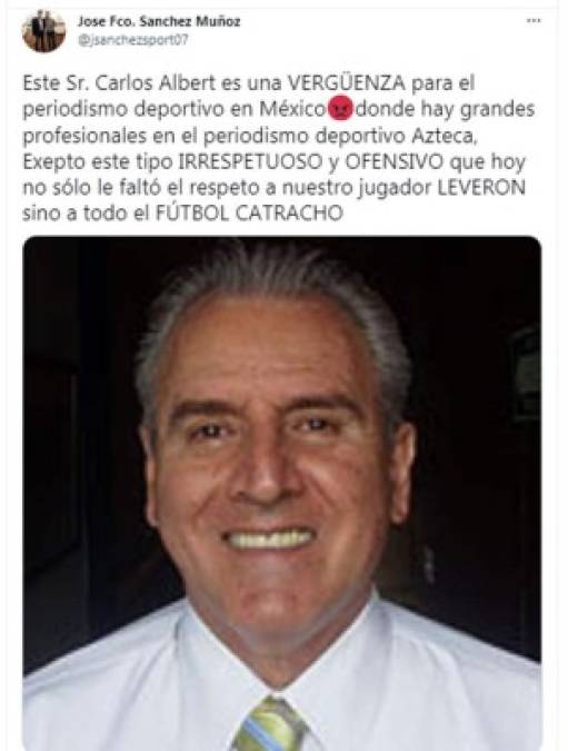 Tras sus palabras, en Twitter le llovió fuerte al periodista mexicano Carlos Albert y muchos criticaron lo que dijo.