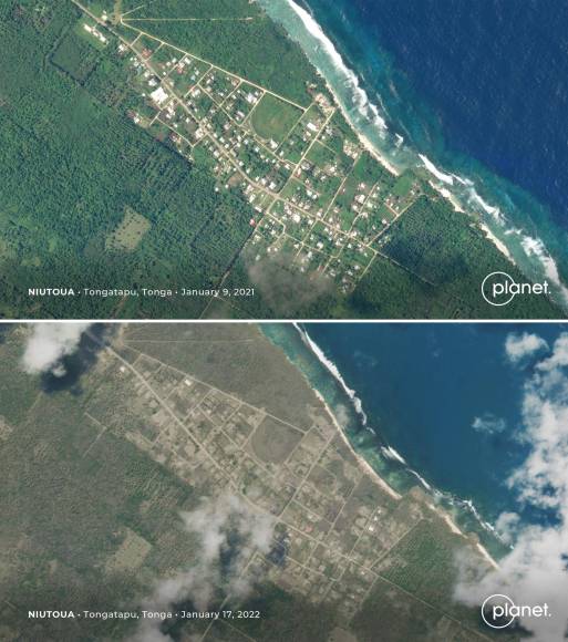 Las imágenes que muestran la devastación en Tonga tras la erupción seguida por un tsunami