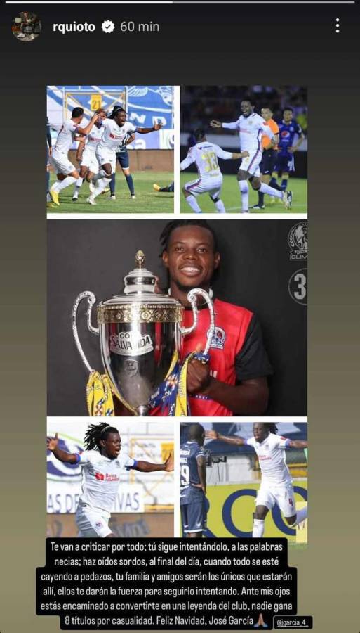 El mensaje de Romell Quioto para José García.