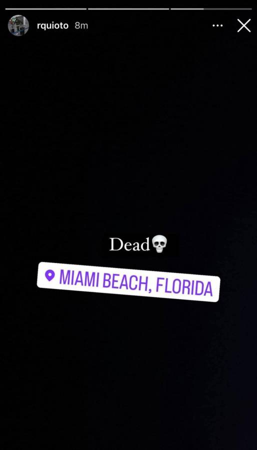 “Muerto” publicó Romell Quioto en su cuenta oficial de Instagram aunque después borró su mensaje.