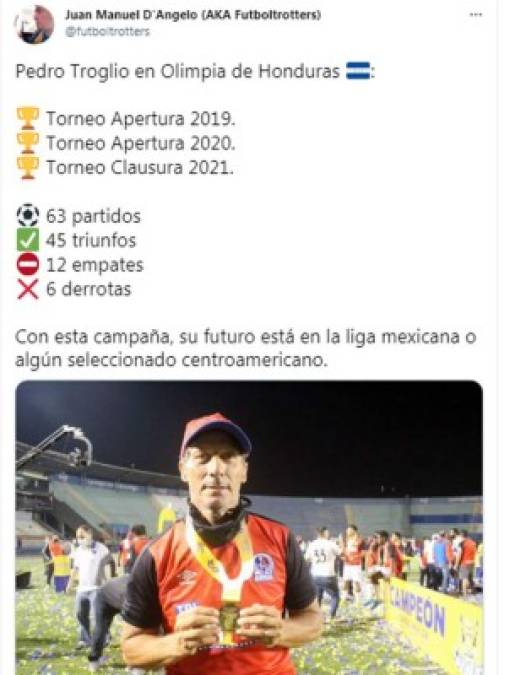 En las redes sociales muchos aficionados ya ponen a Pedro Troglio en otra liga tras los éxitos conseguidos con el Olimpia.