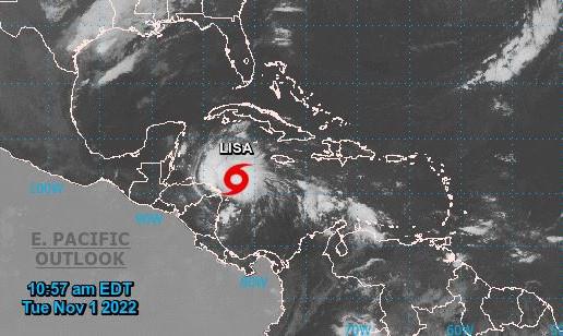 Bandas nubosas de Lisa dejarán lluvias desde este mediodía en Gracias a Dios, Colón e Islas de la Bahía