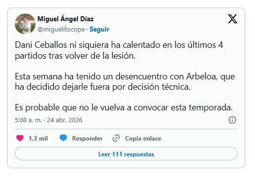 Arbeloa lo apartó y se irá del Real Madrid: se enfrentó con él y Romano lo confirma