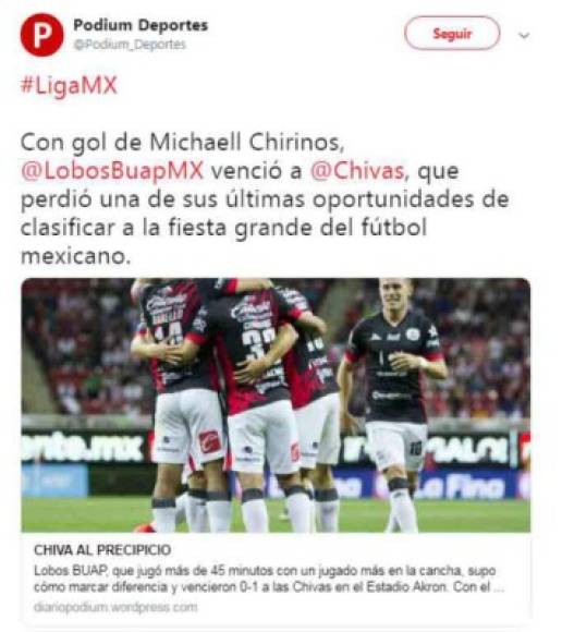Michaell Chirinos hundió a las Chivas y las dejó casi sin opciones de liguilla.