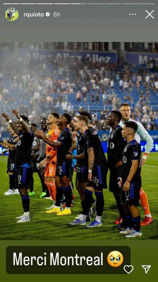 Romell Quioto mostró su agradecimiento al CF Montreal con algunas fotografías en Instagram.