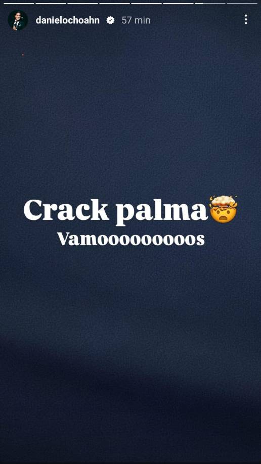 Daniel Ochoa también estuvo al pendiente, su asombro ante la efectividad de Luis Palma lo hizo saber mediante esta publicación. “Crack, Palma. Vamoooooooooos”, expresó. 