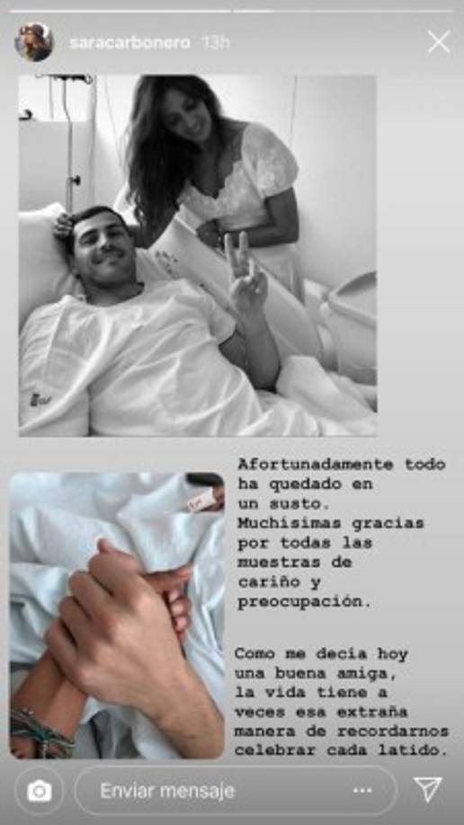 Casillas y Carbonero estuvieron juntos en la adversidad. El pasado 1 de mayo de 2019 Iker Casillas había sufrido un infarto mientras entrenaba con el Porto FC. El futbolista estaba fuera de peligro y en todo momento estuvo acompañado de sus seres queridos y, en especial, de su mujer Sara.