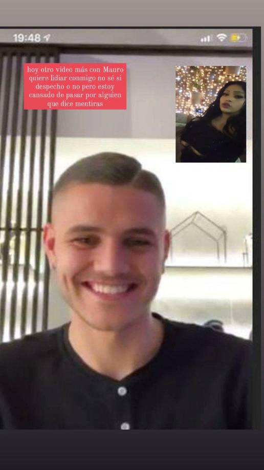 La chica compartió también además capturas donde se ve a Icardi en una llamada.