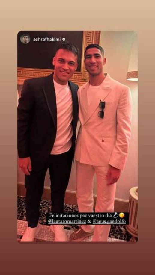 Otro de los futbolistas que estuvieron presentes fue Achraf Hakimi, futbolista del PSG, y quien compartió con el argentino también en el Inter.
