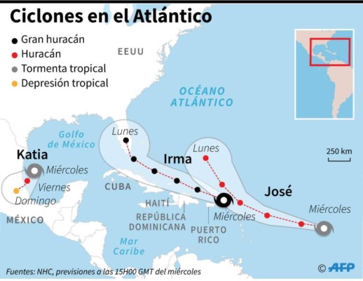 El huracán José se intensifica a categoría tres en el Atlántico