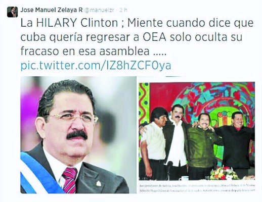 Molesta a Mel Zelaya que Hilary Clinton lo llame 'caricatura” en su libro