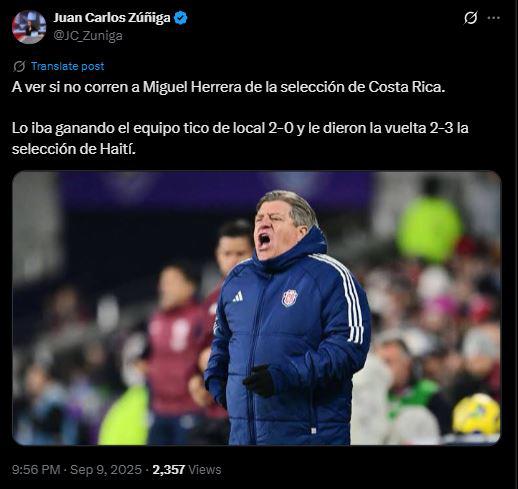 Indignación y enfado en Costa Rica: Exigen salida del Piojo Herrera