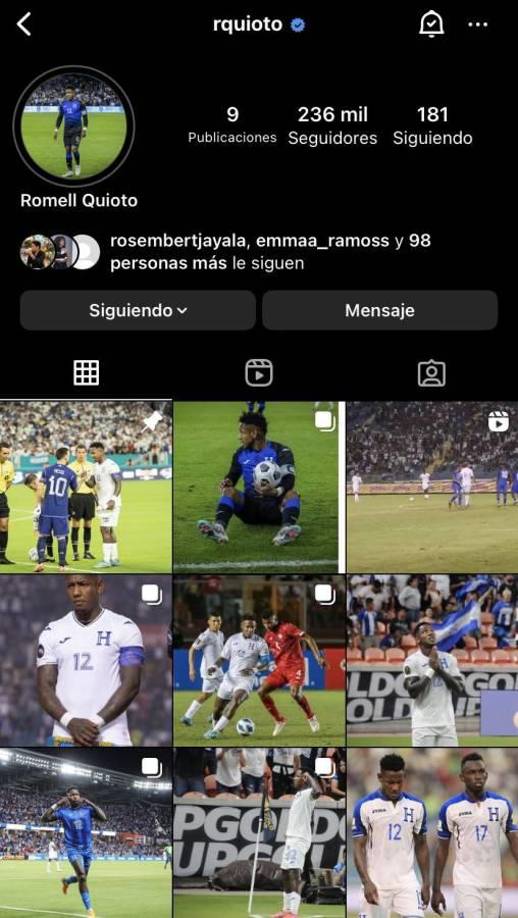 Quioto decidió habilitar de nuevo sus fotografías en Instagram. Incluso volvió a poner de foto de perfil una postal portando la H en el pecho.