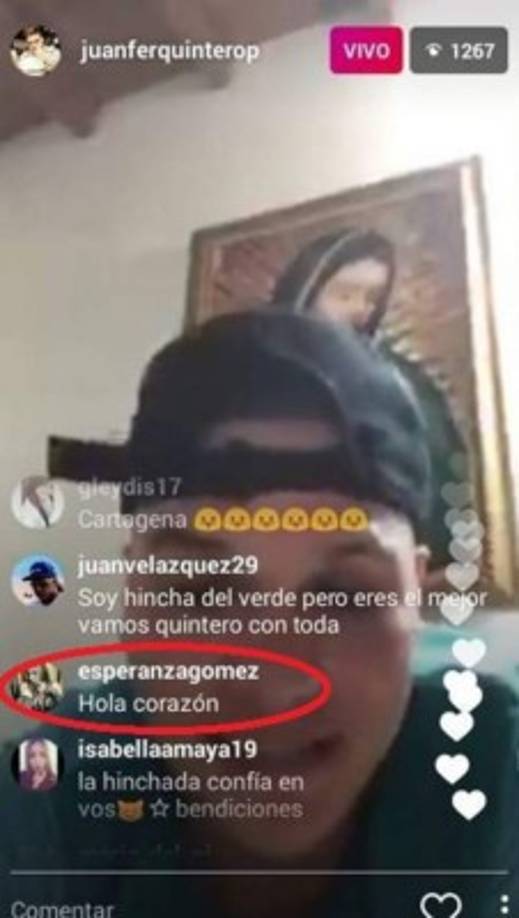 El mensaje de Esperanza Gómez para Juan Fernando Quintero llegó por sorpresa, con un “Hola corazón” .