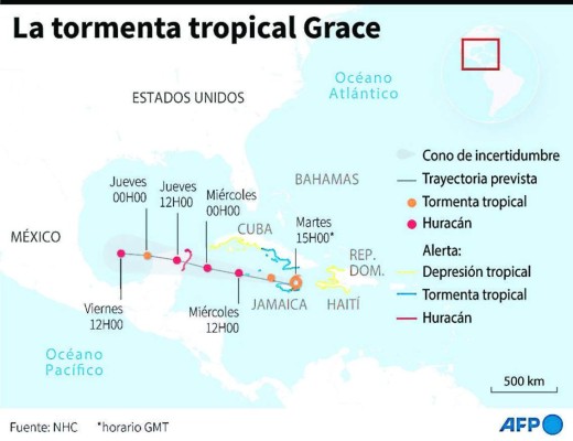 Pronostican lluvias en el centro y sur por efectos de la tormenta Grace