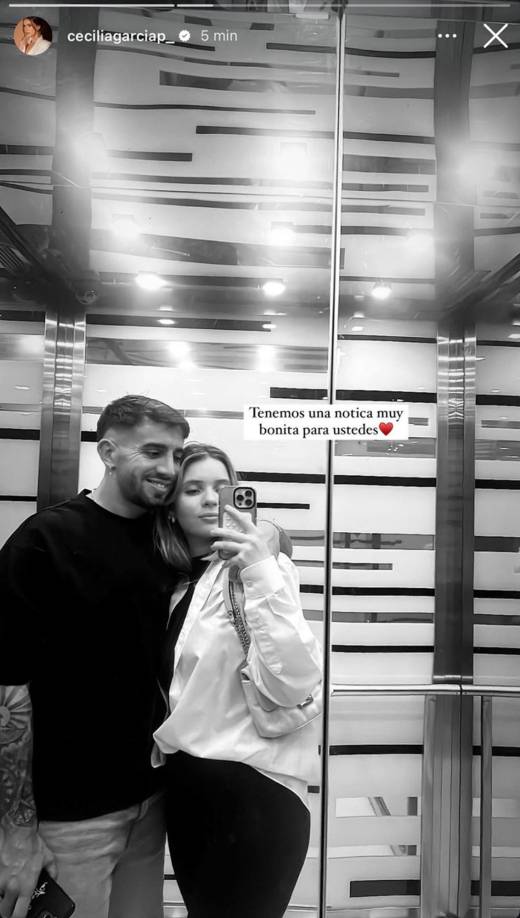 “Tenemos una noticia muy bonita para ustedes”, con esta foto empezaba a adelantar Cecilia García la confirmación de su embarazo.