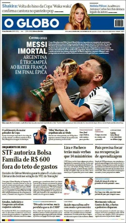 Los brasileños dejaron atrás su rivalidad y destacaron a lo grande la Copa del Mundo conquistada por Argentina y Messi.